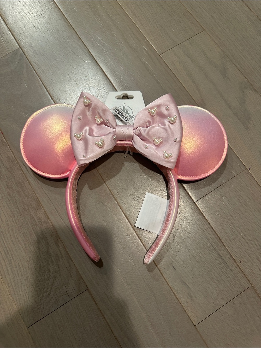 Disney Pink Pearl Bow Minnie Ear Headband